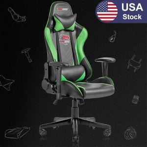 Racing Style Computer Gaming Chair Ergonomic Recliner Swivel Office Chair,Green