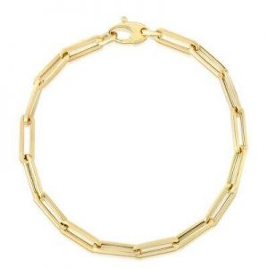 wardshop תכשיטים 14kt Yellow Gold Lite PAPERCLIP Link Chain Bracelet/Anklet 10 Inch  3.3MM