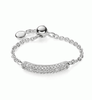 wardshop תכשיטים BARGAIN-CURRENT STOCK! Monica Vinader adjustable fiji bar diamond silver ring
