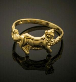 10k / 14k Yellow Gold Lioness Ring