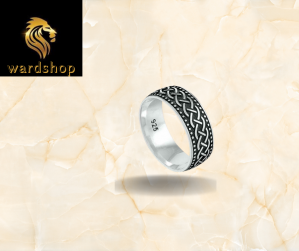 wardshop תכשיטים טבעת כסף סטרלינג 9 מ"מ עם מוטיב קשר קלטי בעבודת יד טורקית