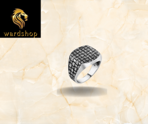 wardshop תכשיטים טבעת כסף סטרלינג 925 לגברים עם דפוס נצרים תכשיטים בעבודת יד טורקית